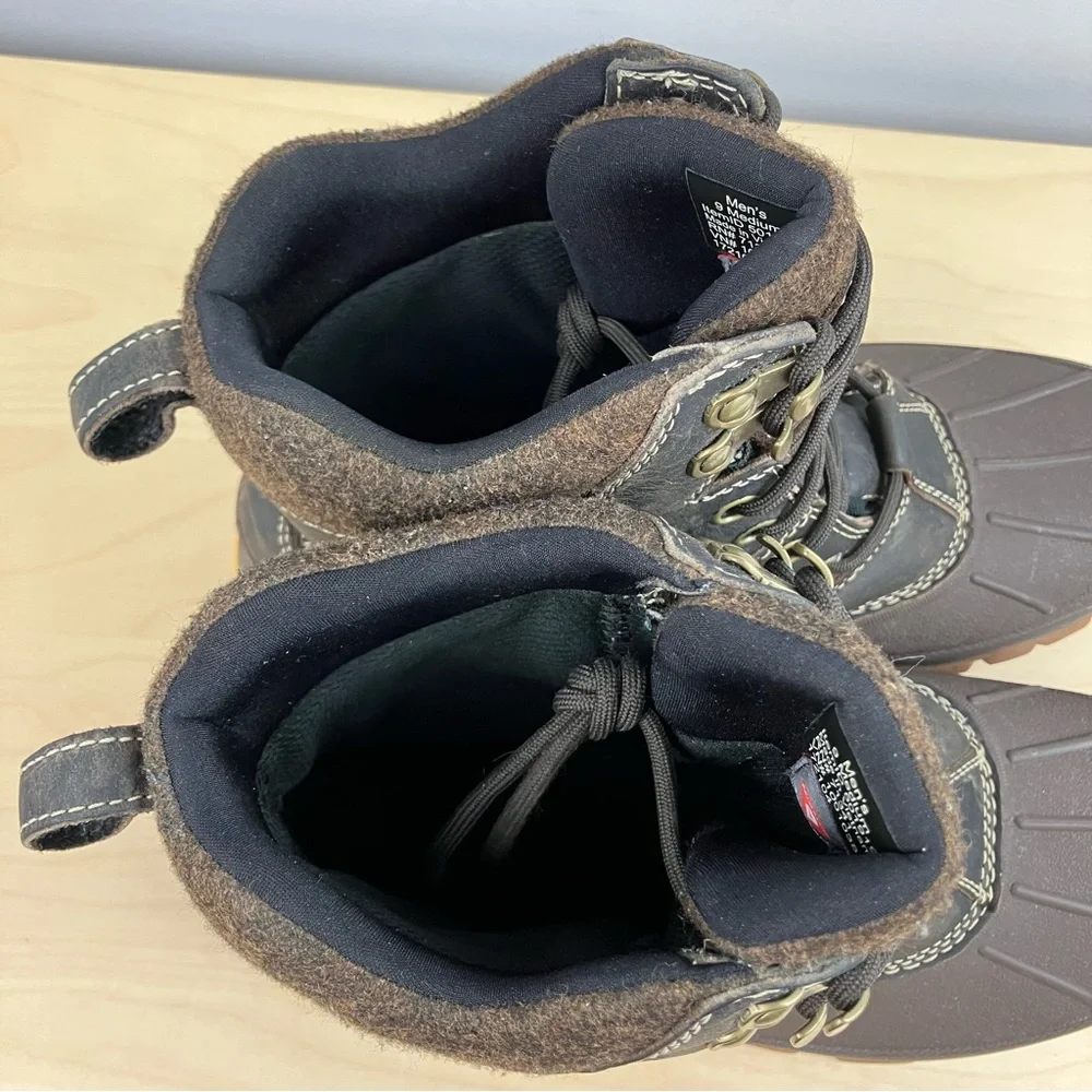 L.L. Bean Men’s Size 9.0 M Storm Chaser 5 Brown Leather Winter Boots Arctic Grip